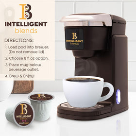 Intelligent Blends K-Cup compatible pods for versatile home brewing.