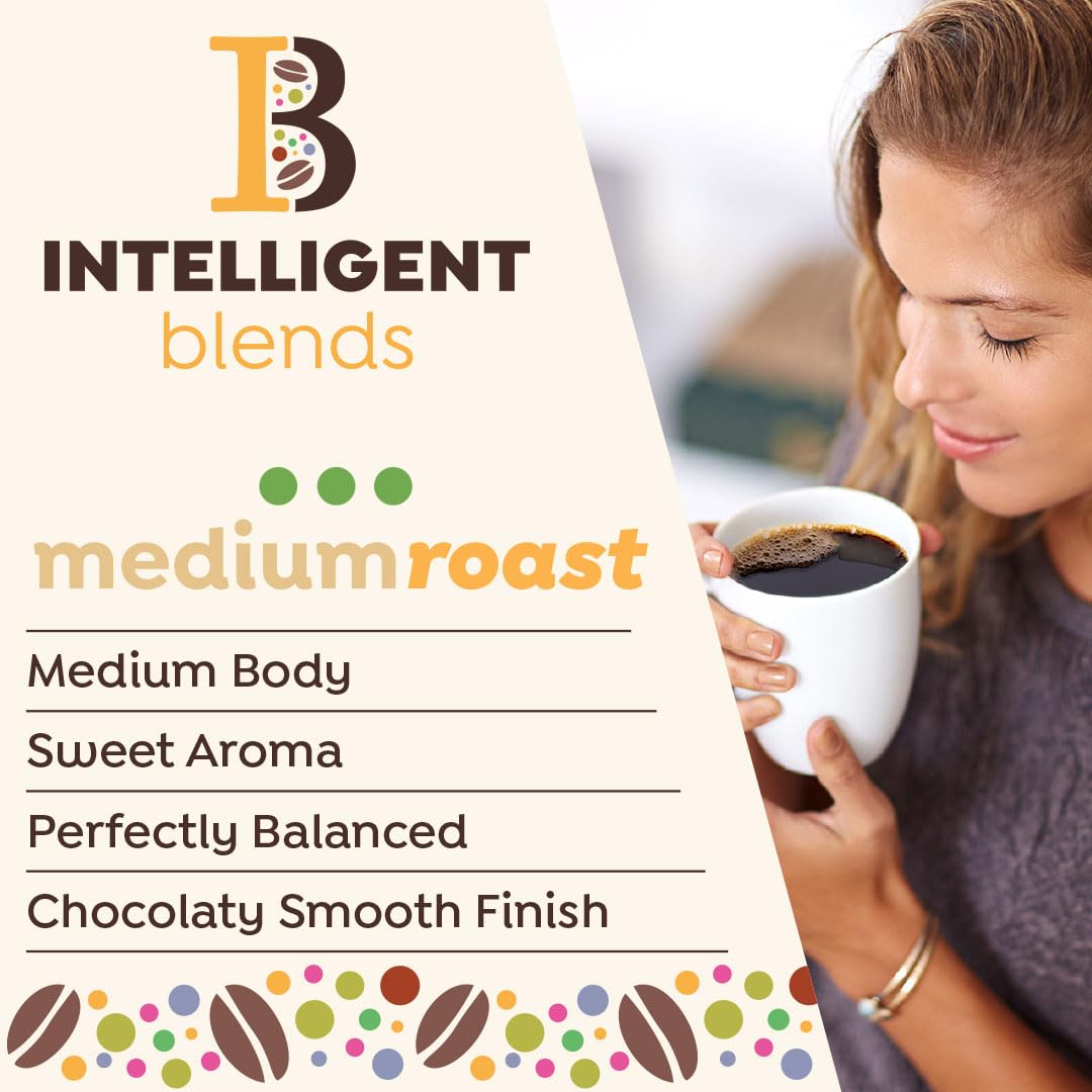 Close-up of Intelligent Blends South American Arabica beans highlighting quality