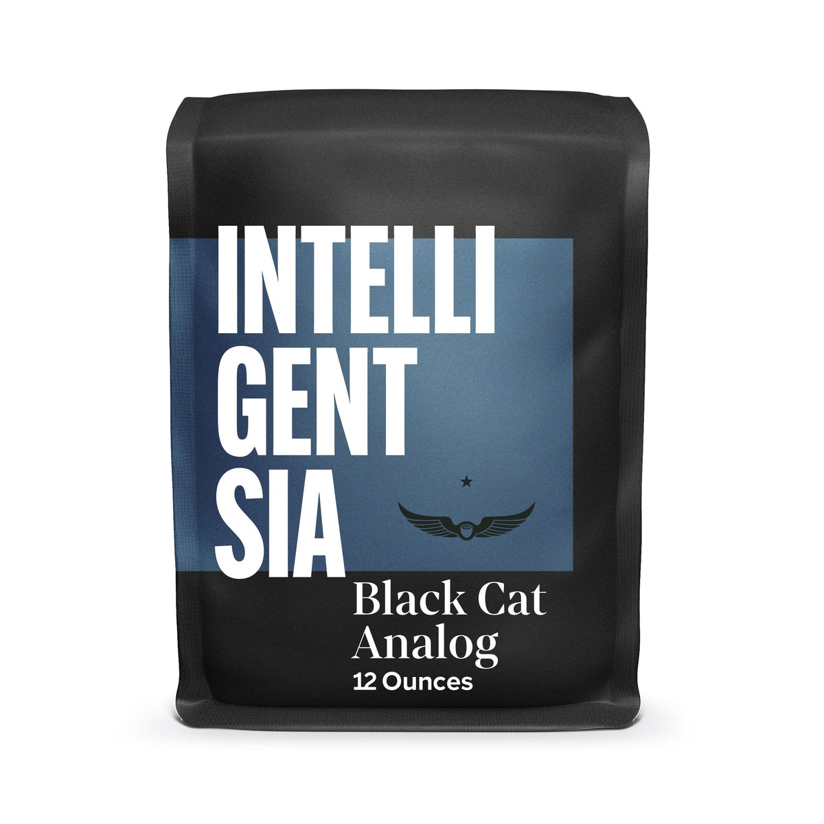 Intelligentsia Black Cat Analog espresso bag close-up, highlighting freshness and direct-trade quality.
