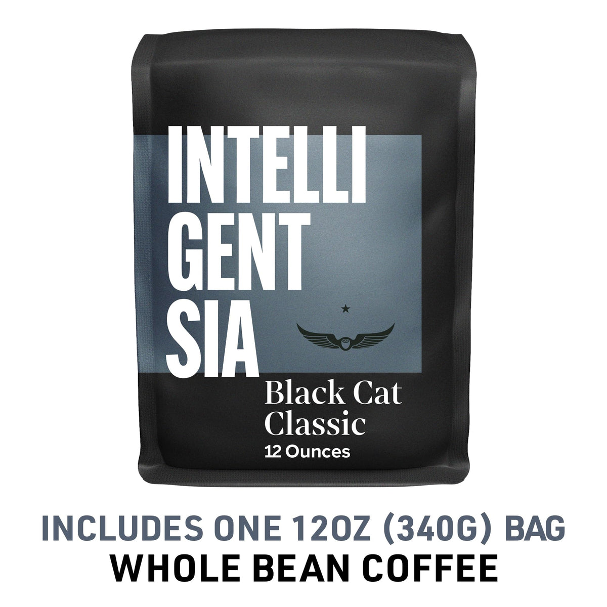 Intelligentsia Black Cat Classic Espresso label closeup highlighting premium, direct-trade sourcing.