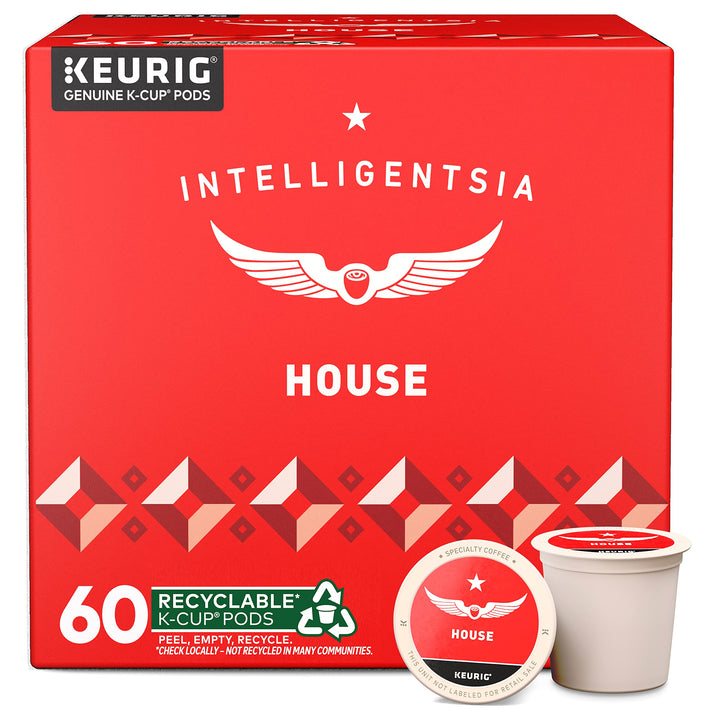 Intelligentsia House Light Roast K-Cup Pod box front for quick morning rituals.