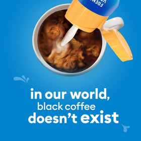 Close-up of the creamy texture of International Delight half and half.