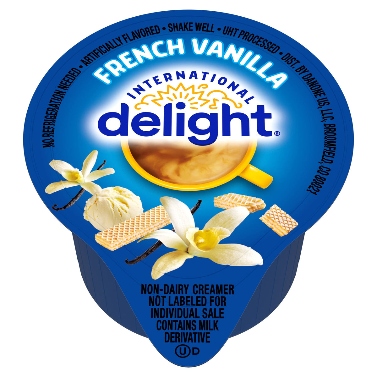 International Delight French Vanilla creamers individual cups offer on-the-go indulgence for office mornings