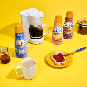 International Delight French Vanilla non-dairy creamer label emphasizes lactose-free and gluten-free options