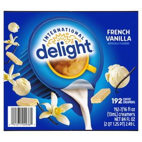International Delight French Vanilla ready-to-use setup showcases aroma and ease.