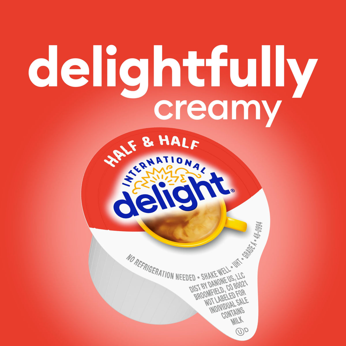 International Delight Half and Half Creamer Singles pack for travel-ready creamer