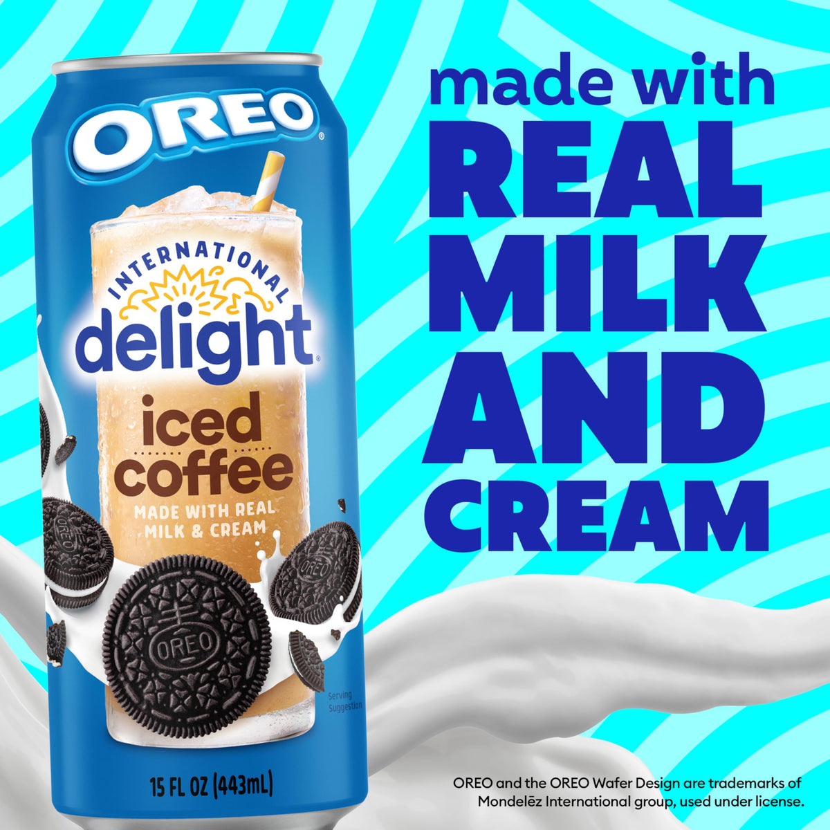 International Delight Oreo Cookie iced coffee pack highlights convenient 12-pack.