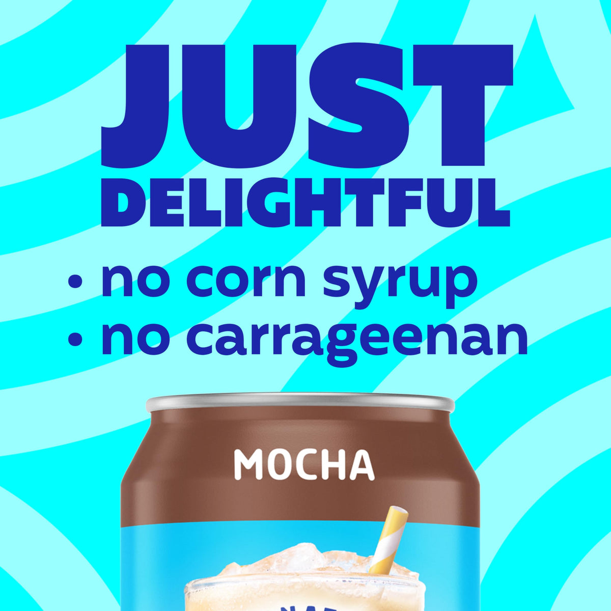 Pour shot of International Delight Mocha Iced Coffee shows smooth, ready-to-drink convenience.