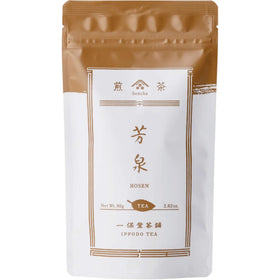 Ippodo Tea Hosen Sencha packaging showcases an 80g bag for everyday brewing.