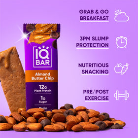IQBAR Almond Butter Chip bar ingredient list features Lion’s Mane and MCTs.
