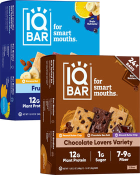 IQBAR clean plant protein bar fruit flavor pack — a tasty, keto-friendly snack option.