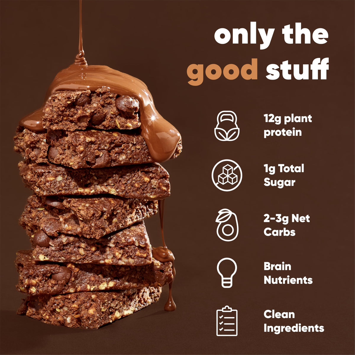 IQBAR closeup ingredients showcase plant protein and MCTs for clean fuel