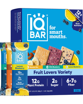 IQBAR Fruit Lovers Variety Pack front view, a convenient keto snack option.