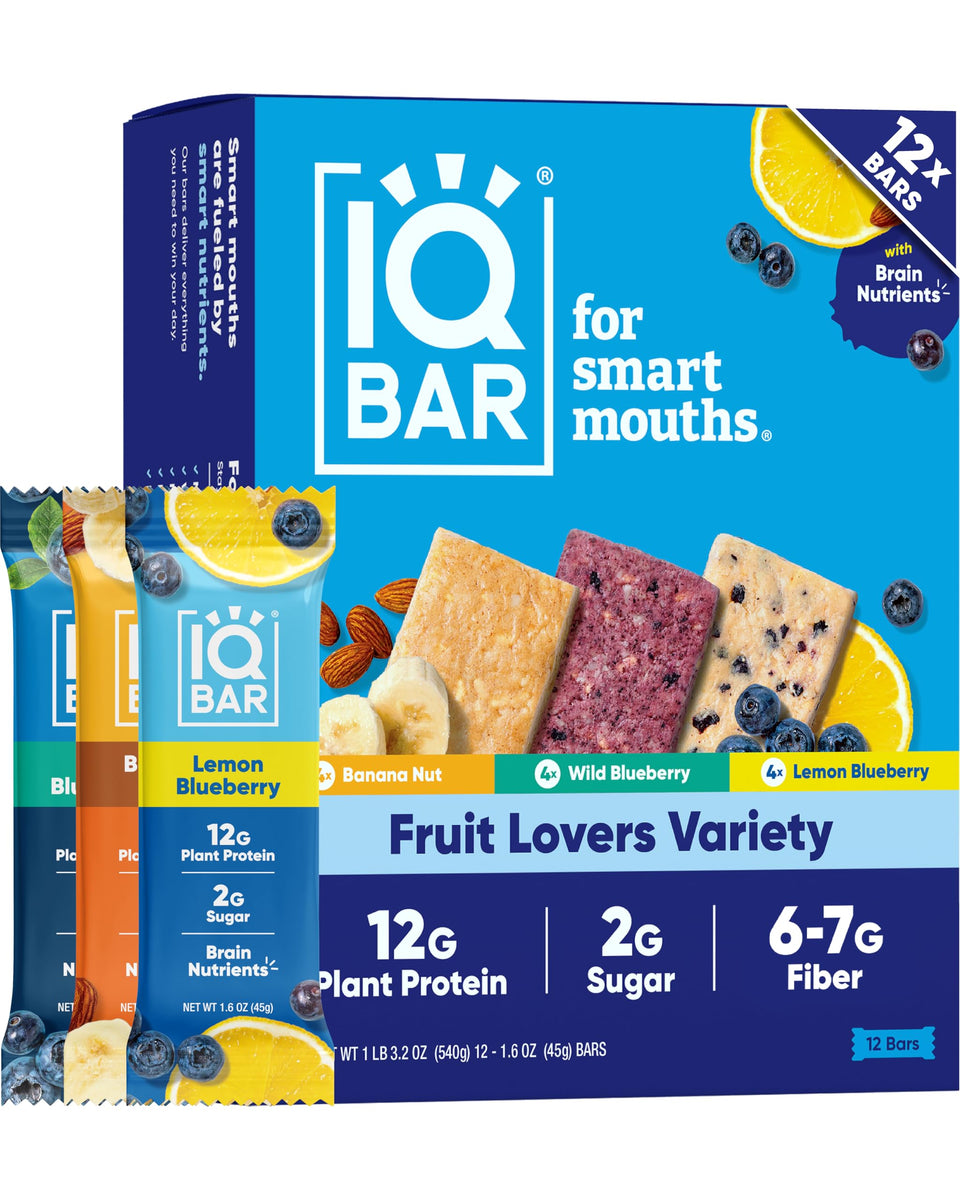 IQBAR Fruit Lovers Variety Pack front view, a convenient keto snack option.