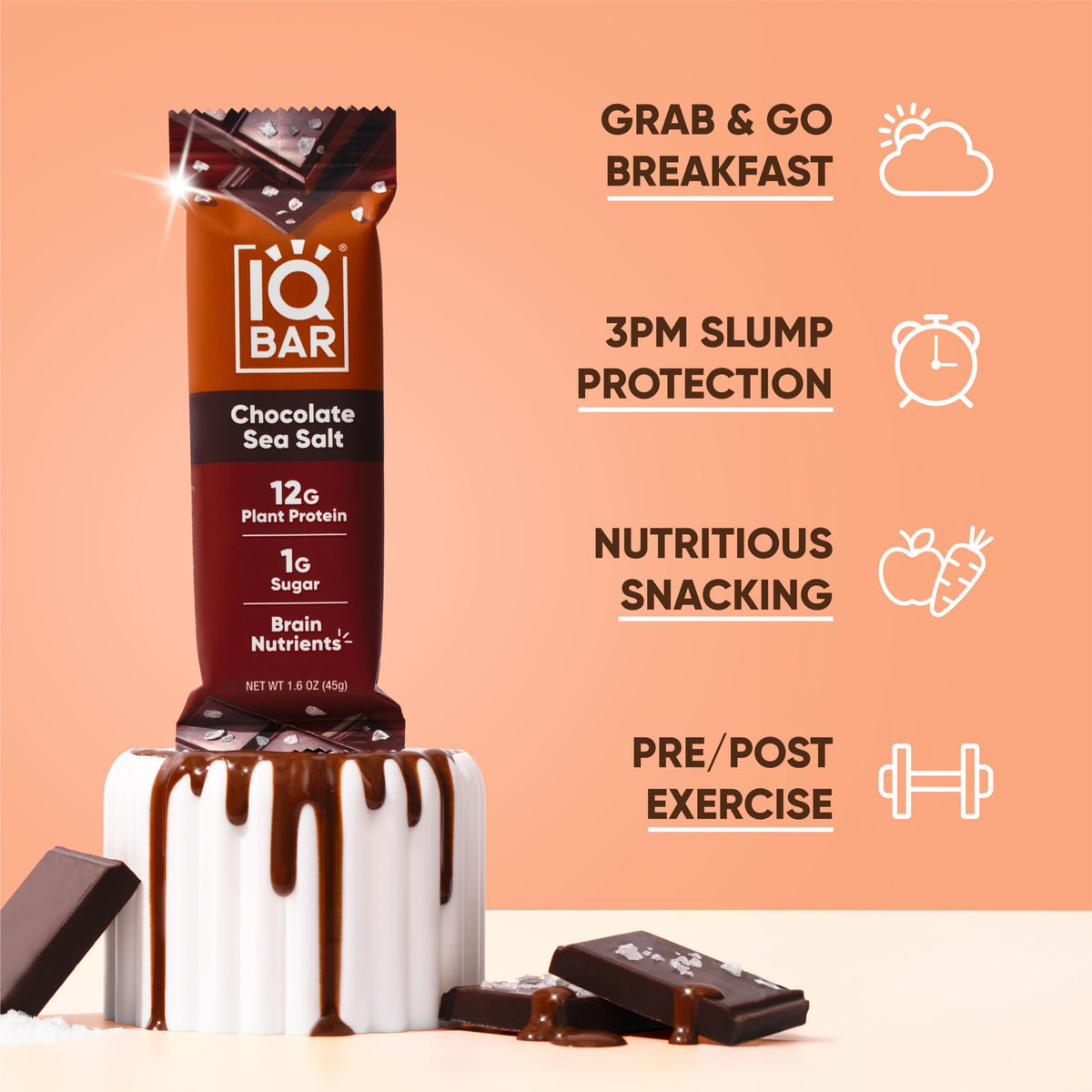 IQBAR ingredients overview highlighting plant protein and fiber