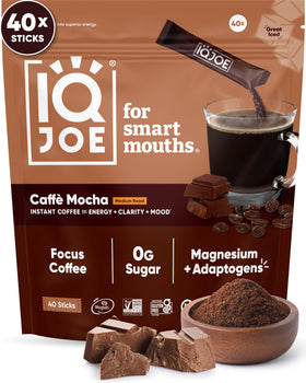 IQBAR IQJOE mushroom coffee caffe mocha stick for smooth energy and focus