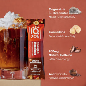 IQJOE mushroom coffee low-acid brew with bold Robusta flavor and easy digestion.
