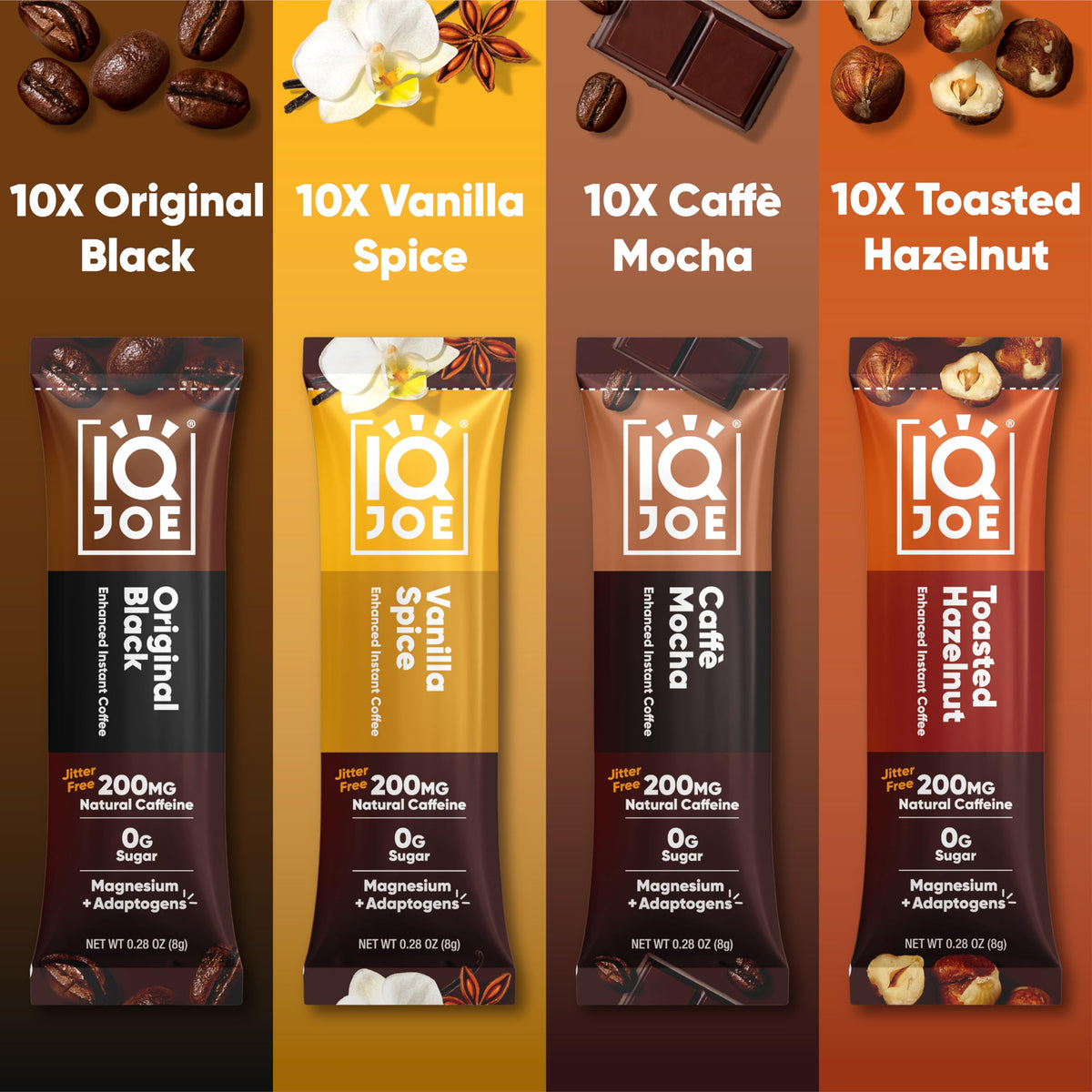 IQBAR IQJOE caffe mocha flavor delivers chocolate notes with bright energy