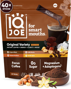 IQBAR IQJOE mushroom coffee packets with Lions Mane boost focus and mental clarity when hot