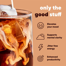 IQBAR IQJOE mushroom coffee pour-over moment for steady energy.