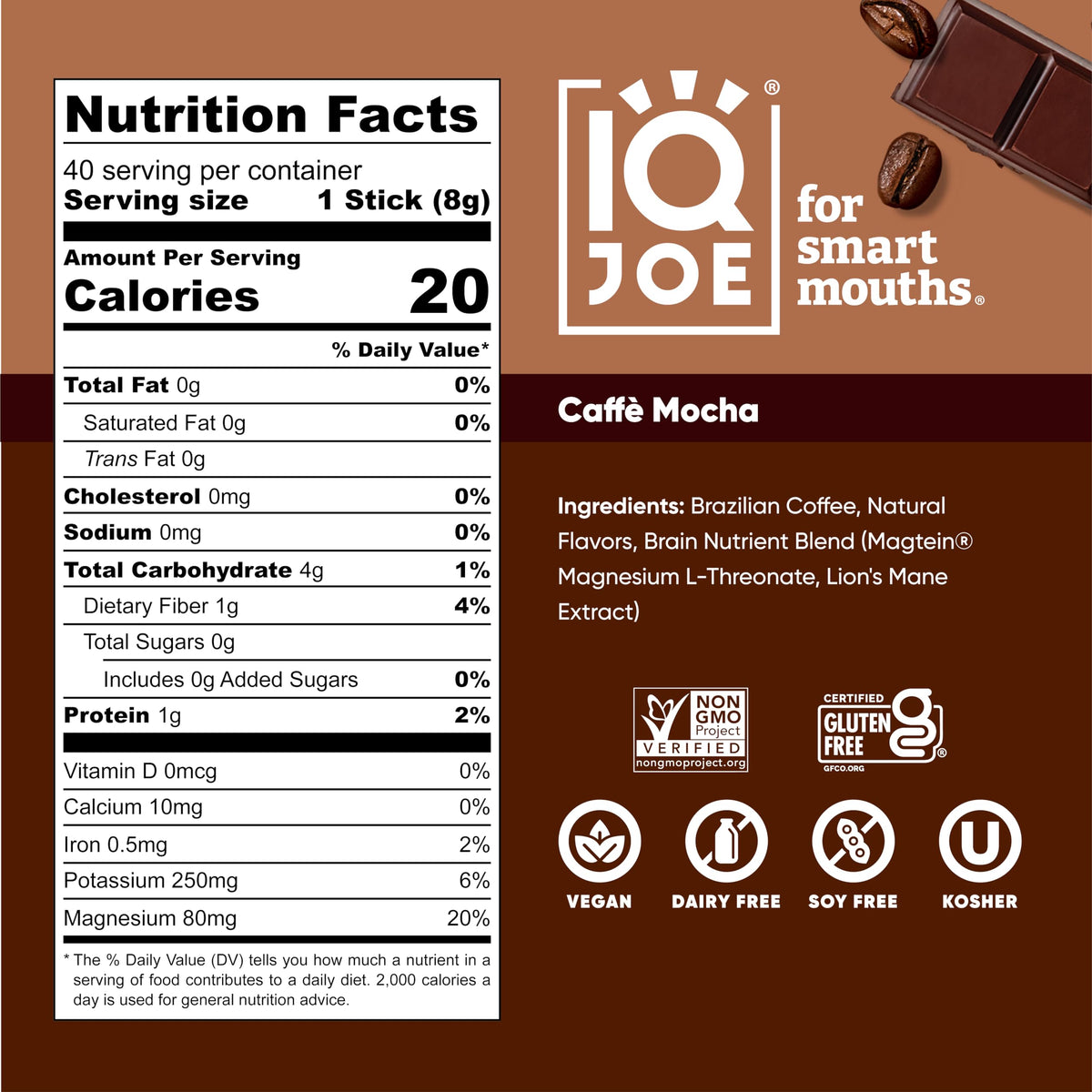 IQBAR IQJOE mushroom coffee vanilla spice stick enhances mood and steady energy