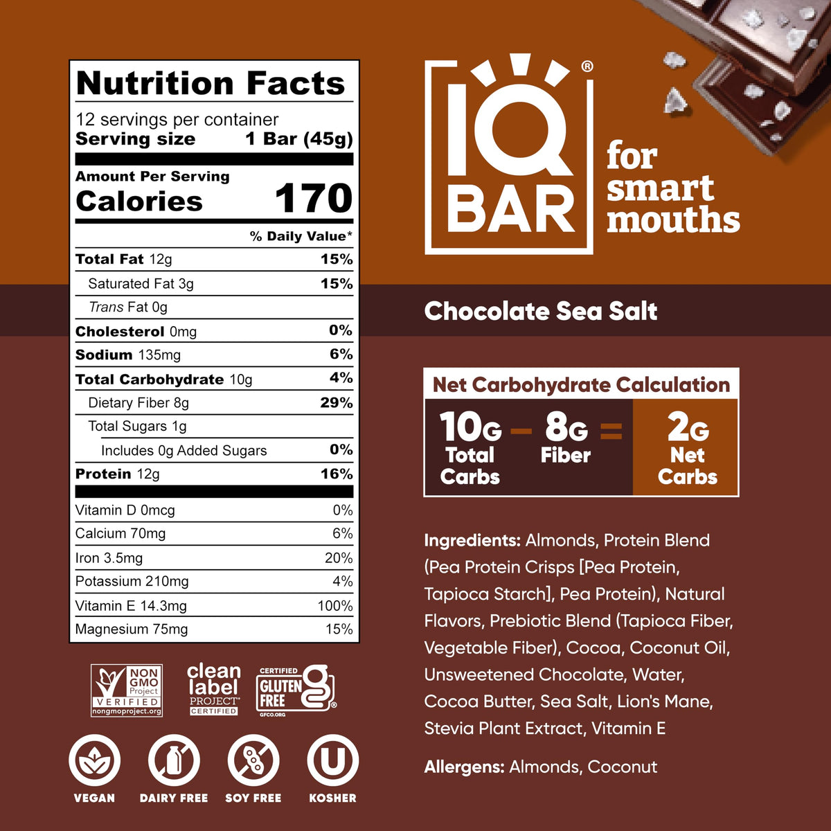 IQBAR Lion’s Mane and MCTs hint at brain-boosting ingredients for focus.