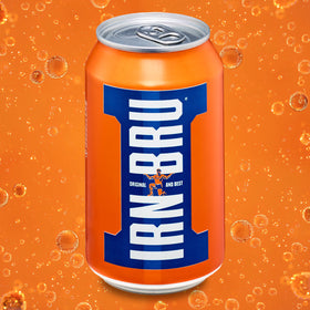 IRN-BRU Original can poured into glass for a refreshing moment