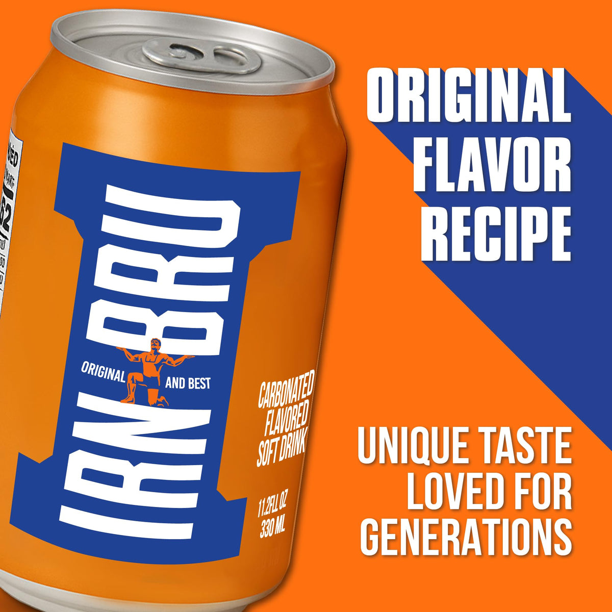 IRN-BRU Original ice-cold cans in the fridge ready for friends.