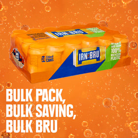 Close-up of IRN-BRU Original label highlighting 32-flavor recipe