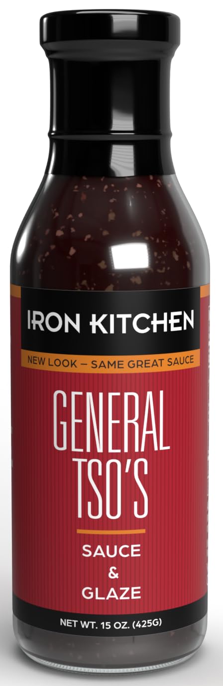 Iron Chef General Tso's sauce-glaze bottle pour for quick, flavorful stir-fries and glazing.
