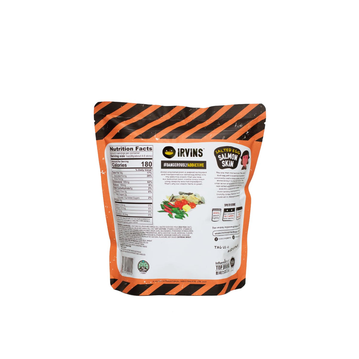 IRVINS Salted Egg Salmon Skin Chips Keto-Friendly image for protein-forward snacking