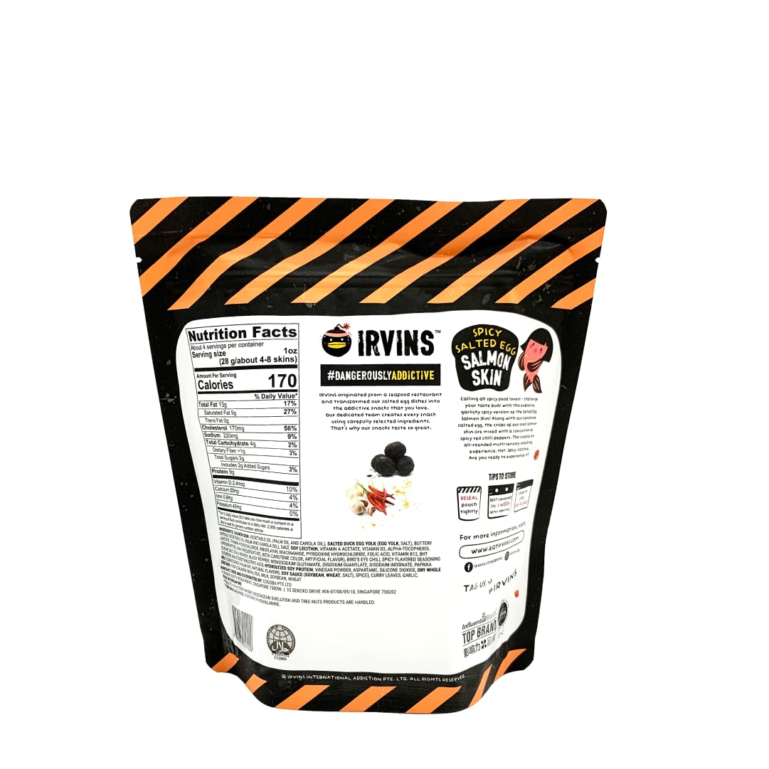 IRVINS spicy garlic chili flavor close-up for addictive snacking possibilities.