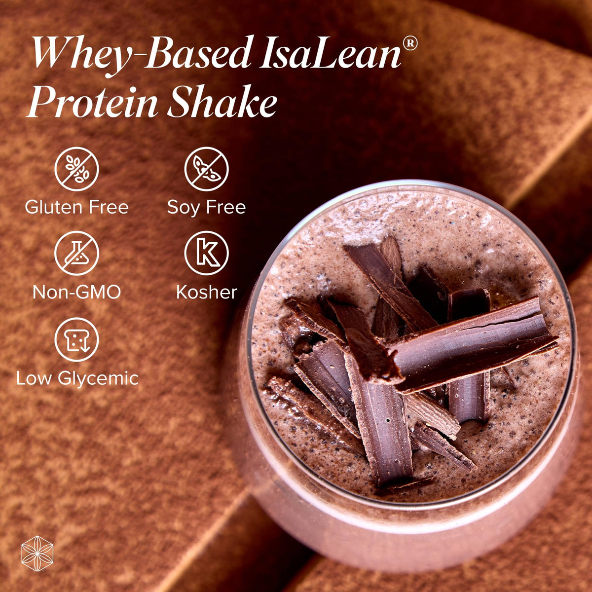 Blended IsaLean Shake in a glass shows creamy texture and meal-ready convenience