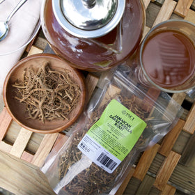 Iset By Nature Jamaican Sarsaparilla root two-ounce packaging ready for brewing.