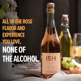 ISH Chateau del ISH sparkling rose bottle front view, perfect for celebratory moments without alcohol.