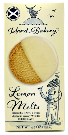 Island Bakery Lemon Melts pack shown, tangy lemon cookies ready for tea time.