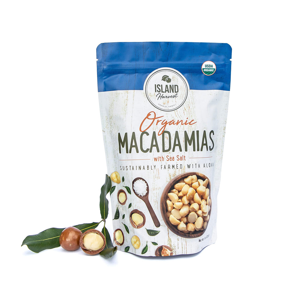 Island Harvest macadamia nuts sea salt bag – keto-friendly snack