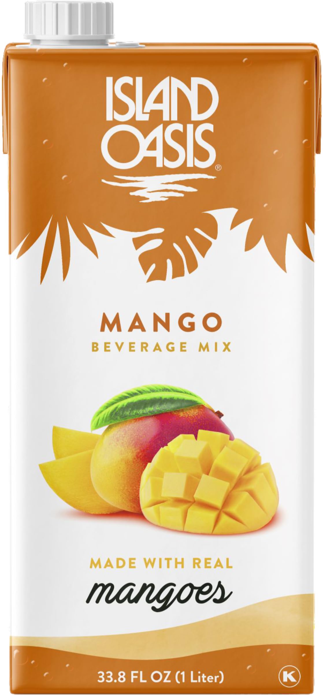 Island Oasis Mango Mix bottle front shows real mango flavor and clean label for cocktails.