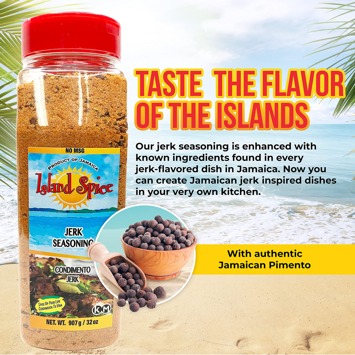 Island Spice Jerk Seasoning pour adds quick, flavorful kick to grilled dishes