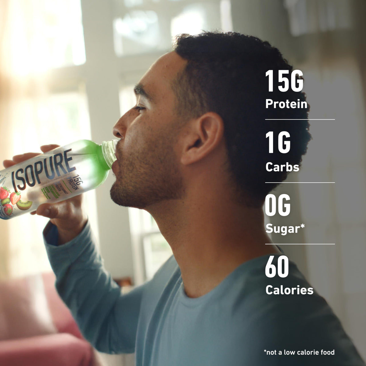 Isopure 12-pack display shown on store shelf, ready for easy stocking.
