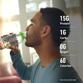 Isopure 12-pack display shown on store shelf, ready for easy stocking.