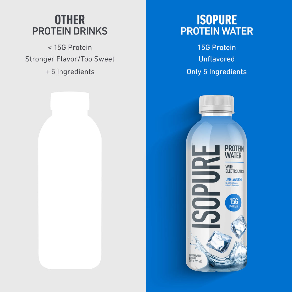 Fridge display shows ready-to-drink bottle for post-workout refreshment.