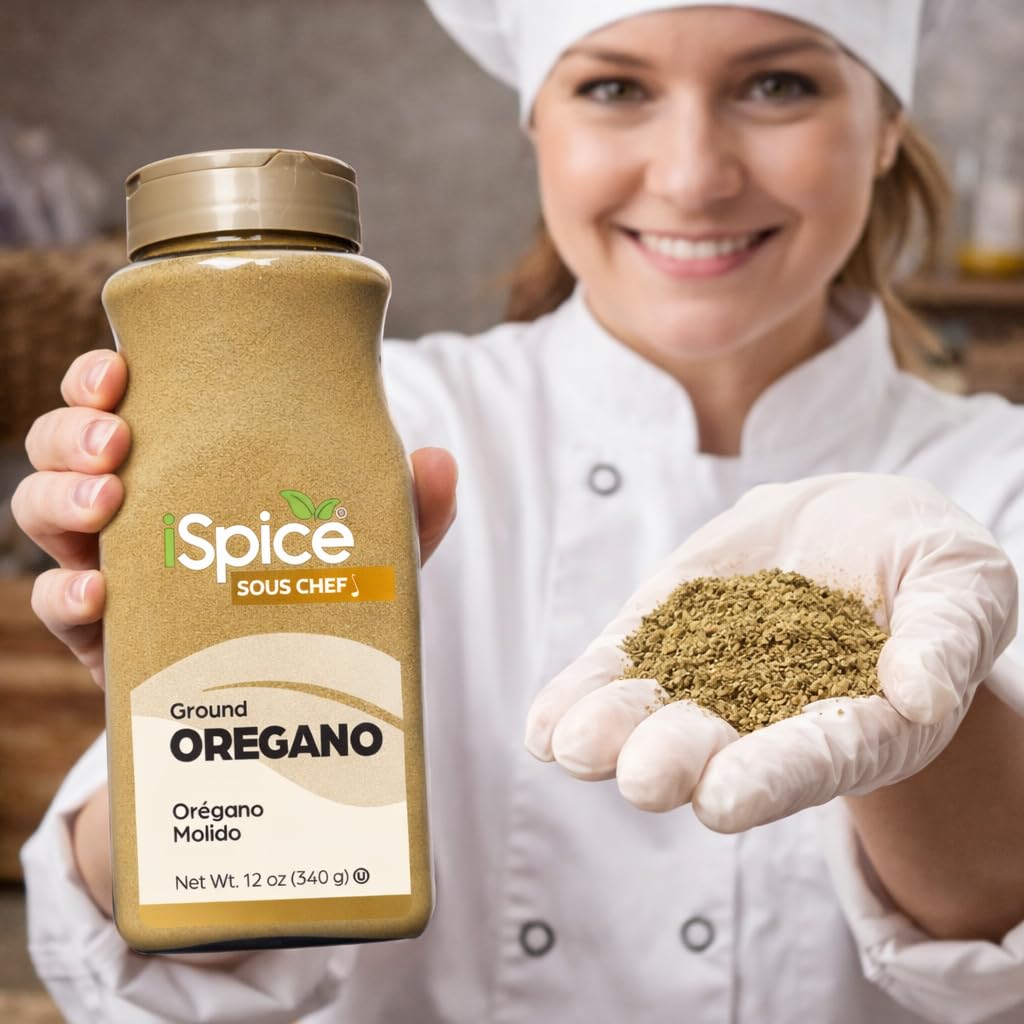 iSpice Oregano Ground roasted-vegetables adds aromatic finish to meals.