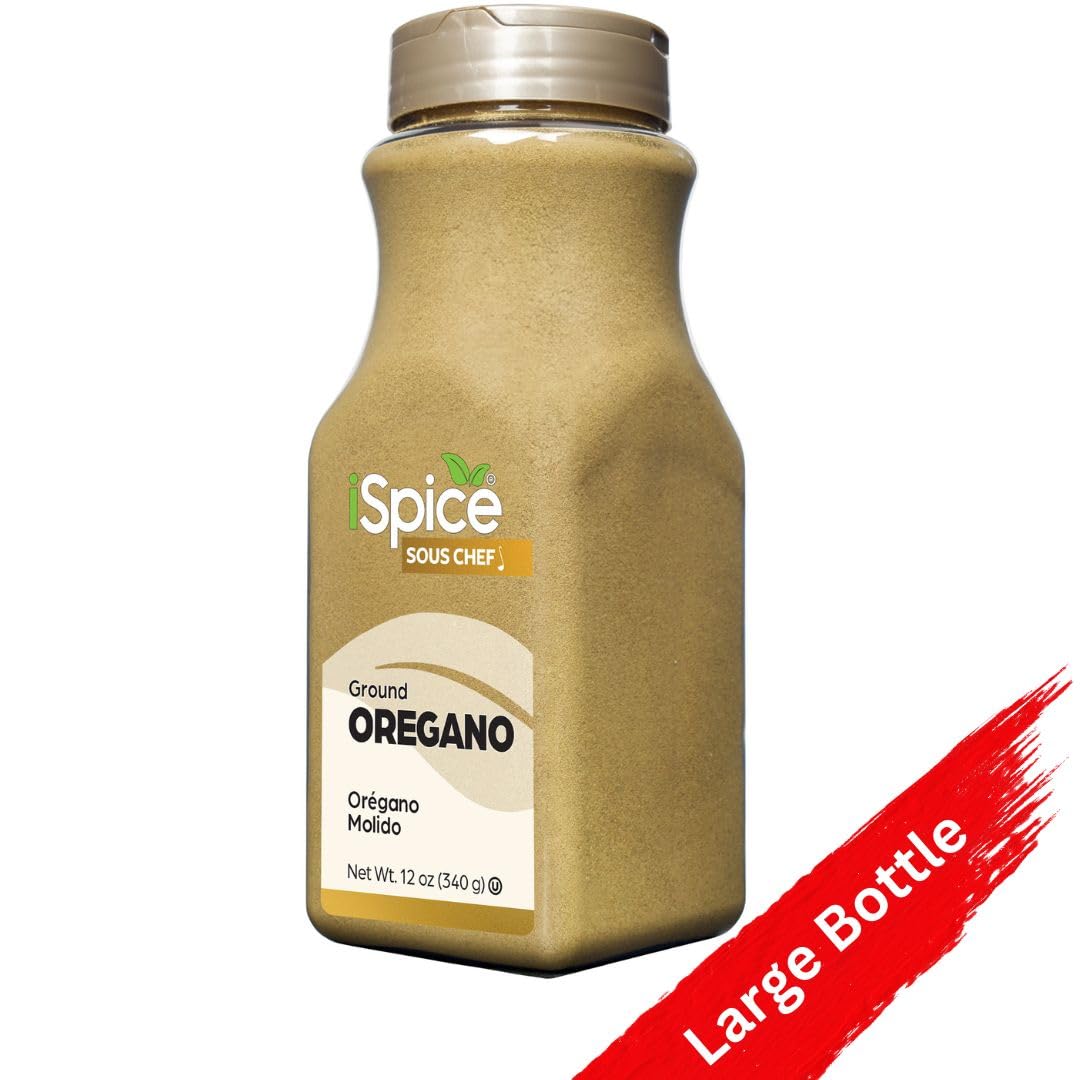 iSpice Oregano Ground on a kitchen shelf adds ready aroma to meals.
