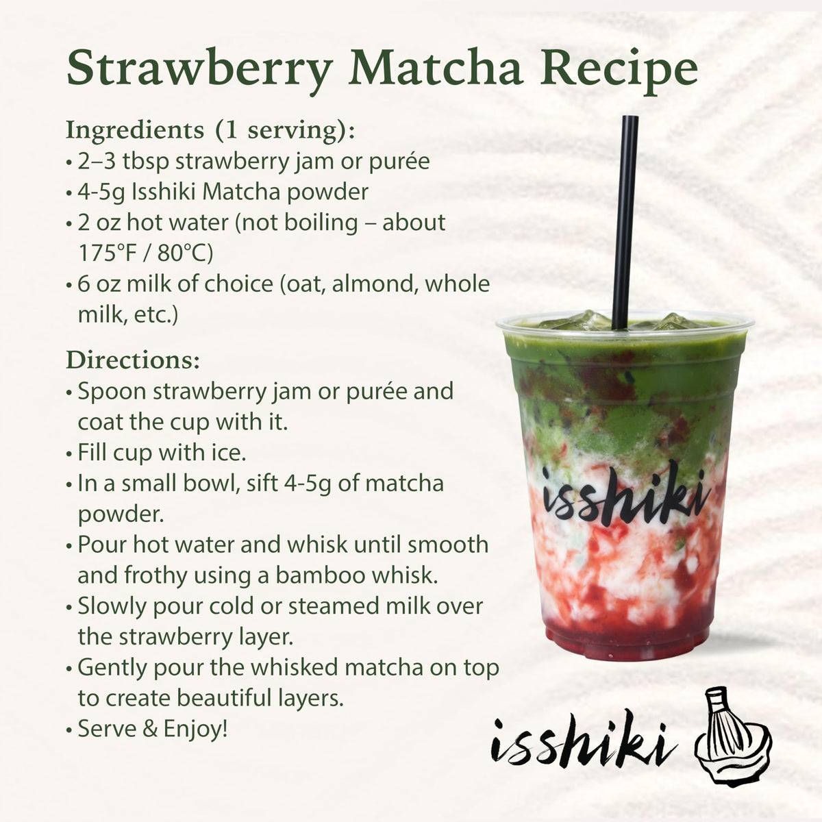 Isshiki Matcha authentic Japanese taste captured in vibrant green ritual