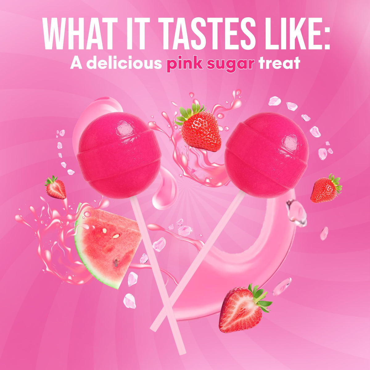 It Girl Vitamins pink sugar flavor lollipop on hands