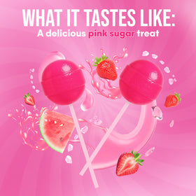 It Girl Vitamins pink sugar flavor lollipop on hands