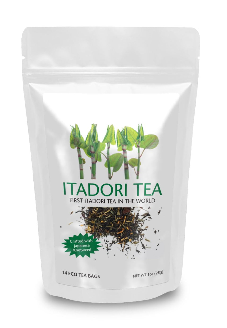 Itadori Tea bags close-up showing natural ingredients for a pure brew.