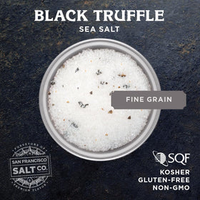 Italian Black Truffle Sea Salt crystal close-up highlighting gourmet aroma