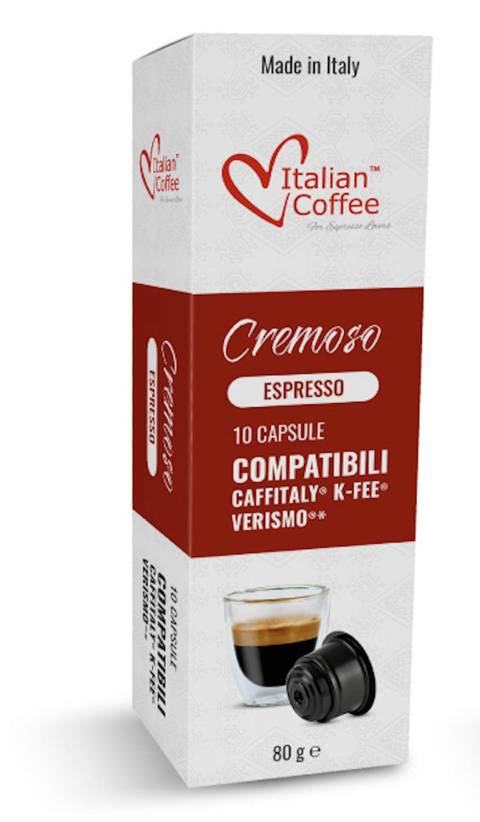 Italian Coffee Cremoso capsules for Verismo deliver rich crema and balance